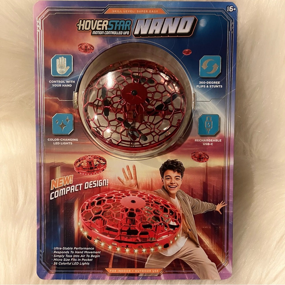Hover Star Nano 360 Degree Hand Motion Controlled UFO Drone Ages 6+ Red - NEW